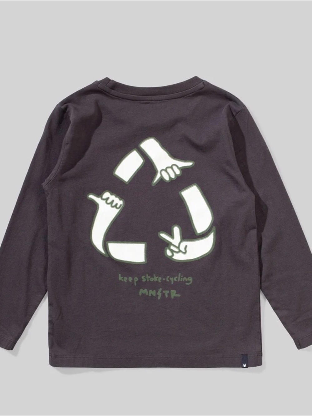 Mnstr stoke cycling long sleeve tee in black boys size 7